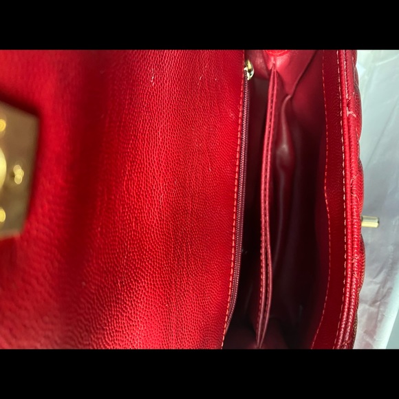 Chanel Caviar Red Mini Coco Handle Bag Lizard - Picture 8 of 12